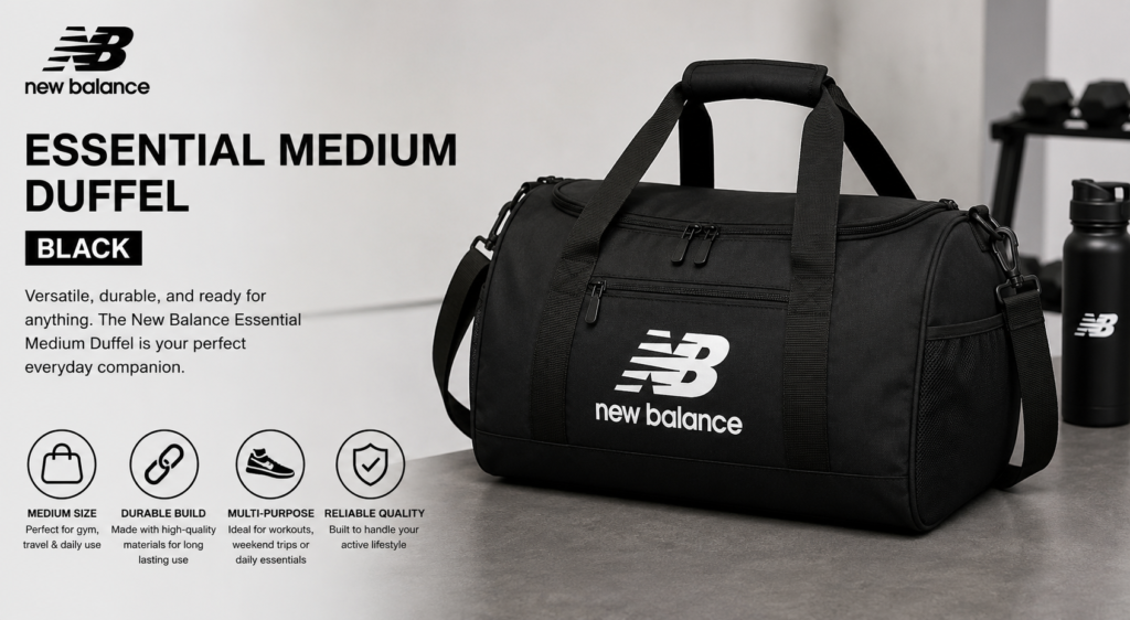 New Balance Essential Medium Duffel Black