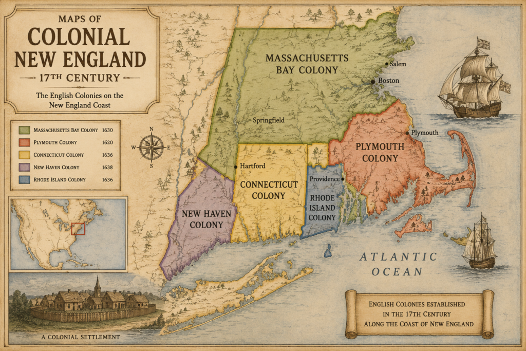 Maps of Colonial New England